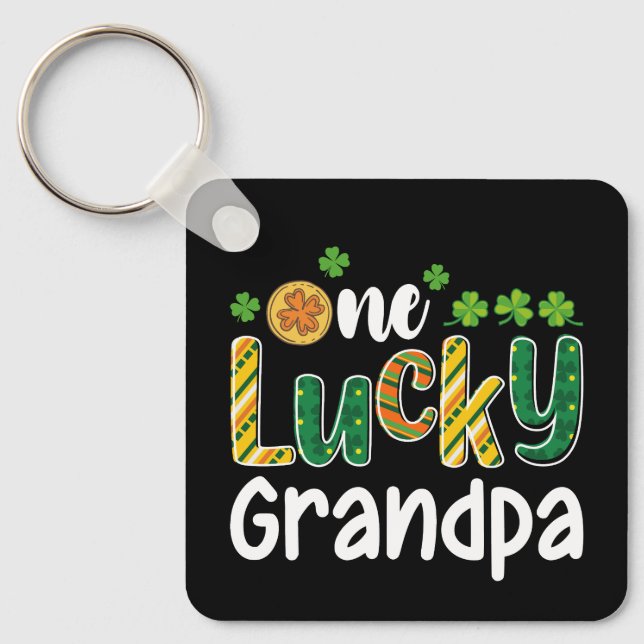 Ein glücklicher Opa Matching Family St Patrick's D Schlüsselanhänger (Vorderseite)