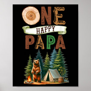 Ein glücklicher Papa Camper zum ersten Geburtstag Poster