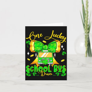 Ein glücklicher Patrick's Day Schulbusfahrer Flieg Karte