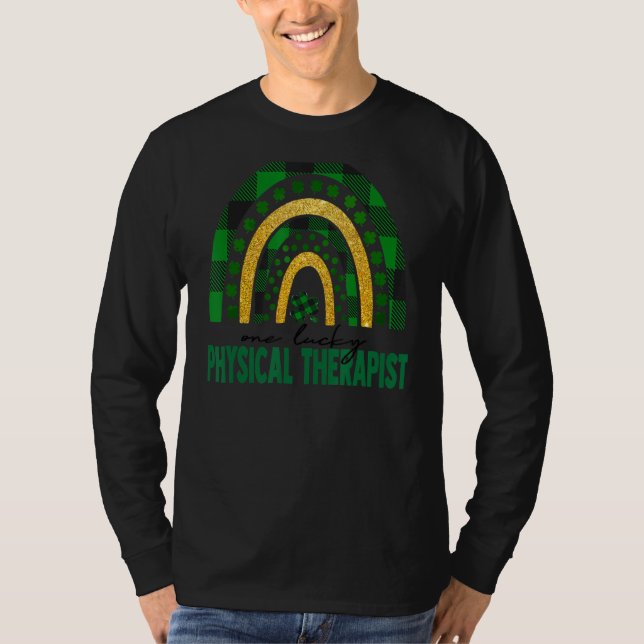 Ein glücklicher Physiotherapeut Rainbow St Patrick T-Shirt (Vorderseite)