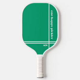 Ein glücklicher Pickler Mint Grün Weiße Initialen  Pickleball Schläger