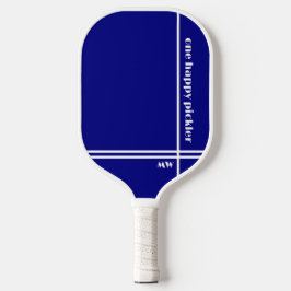 Ein glücklicher Pickler Navy Blue White Initials F Pickleball Schläger