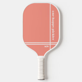Ein glücklicher Pickler Pink weiße Initialen Funny Pickleball Schläger