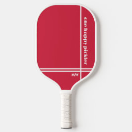 Ein glücklicher Pickler Red White Initials Funny Pickleball Schläger