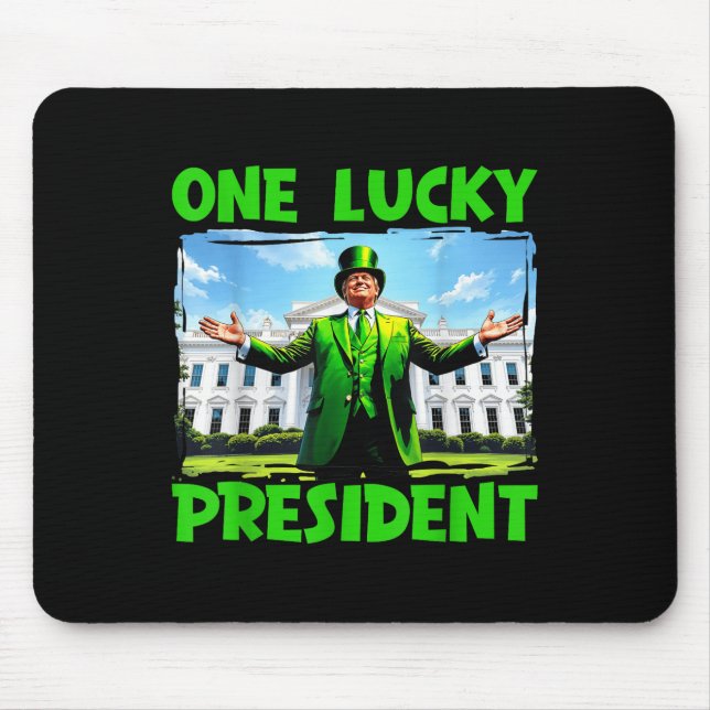 Ein glücklicher Präsident Trump St Patricks Day Ir Mousepad (Vorne)