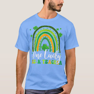 Ein glücklicher Pre-K-Lehrer Rainbow-Kleeblatt Pat T-Shirt