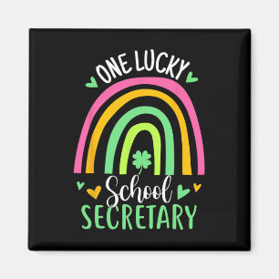 Ein glücklicher Schulsekretär Regenbogen Kleeblatt Magnet