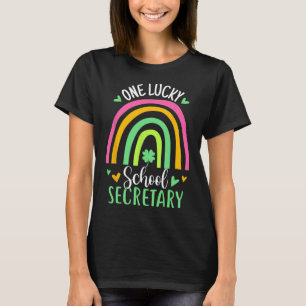 Ein glücklicher Schulsekretär Regenbogen Kleeblatt T-Shirt