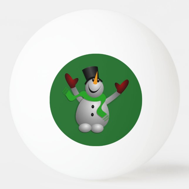 Ein glücklicher Snowman Tischtennisball (Vorderseite)