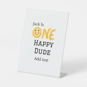 Ein glücklicher Typ 1 glücklicher Geburtstag Smile Sockelschild