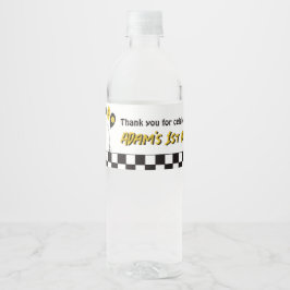 Ein glücklicher Typ Gelbes Lächeln Erster Geburtst Wasserflaschenetikett