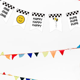 Ein glücklicher Typ Gelbes Lächeln Erster Geburtst Wimpelkette