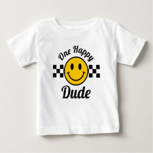 Ein glücklicher Typ Gelbes Lächeln Gesicht Geburts Baby T-shirt