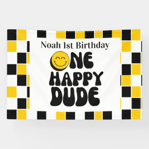 Ein glücklicher Typ Junge 1. Geburtstag anpassbar Banner