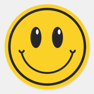 Ein glücklicher Typ Lächeln Emoji Erster Geburtsta Runder Aufkleber