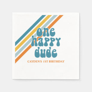 Ein glücklicher Typ Retro-Junge Geburtstag Papier Serviette