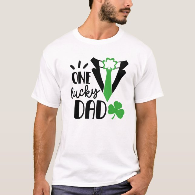 Ein glücklicher Vater Green St Patricks Day Men Wo T-Shirt (Vorderseite)