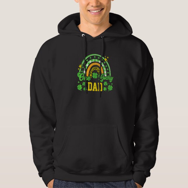 Ein glücklicher Vater Leopard Print Rainbow Hoodie (Vorderseite)