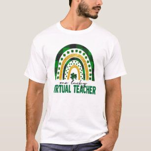 Ein glücklicher virtueller Lehrer Rainbow St Patri T-Shirt