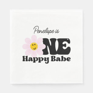 Ein glückliches Baby zum ersten Geburtstag Papiert Serviette