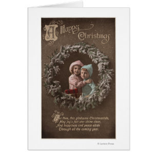 Ein glückliches ChristmasLittle Kinderumarmen