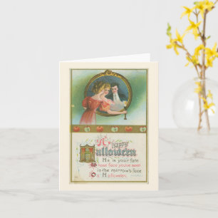 Ein glückliches Halloween-Mirrow-Schicksal Vintag Karte