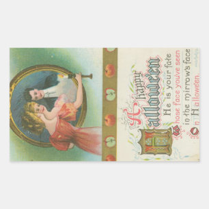 Ein glückliches Halloween-Mirrow-Schicksal Vintag Rechteckiger Aufkleber