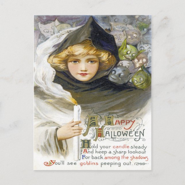 Ein glückliches Hallowe'en Postkarte (Vorderseite)