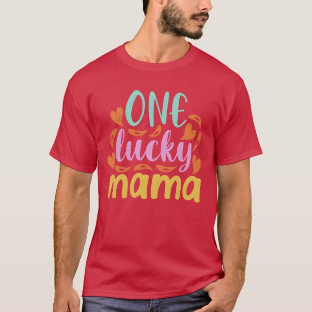 Ein glückliches Mama Mothers Day Rettro T-Shirt (Vorderseite)