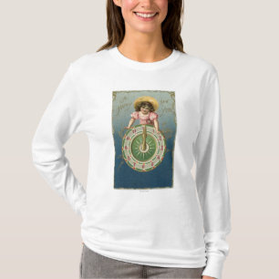Ein glückliches neues YearGirl auf einer Uhr T-Shirt