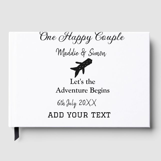 Ein glückliches Paar - Abenteuer beginnt Hochzeit Gästebuch (Vorderseite)