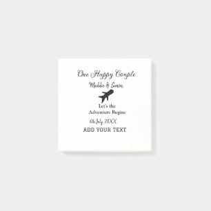Ein glückliches Paar - Abenteuer beginnt Hochzeit Post-it Klebezettel