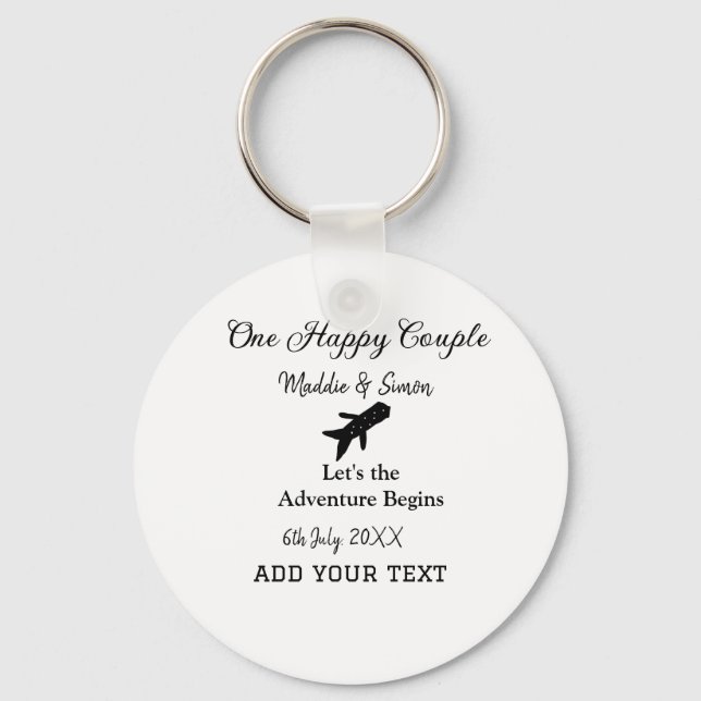 Ein glückliches Paar - Abenteuer beginnt Hochzeit Schlüsselanhänger (Vorderseite)