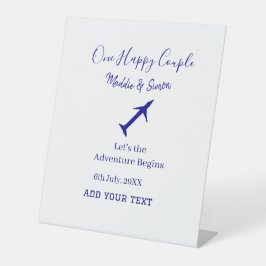 Ein glückliches Paar - Abenteuer beginnt Hochzeit Sockelschild
