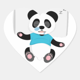 Ein glückliches Schlafen in Panda Herz-Aufkleber