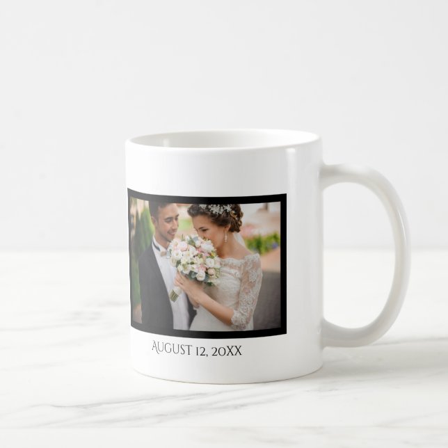 Ein glückliches Typ Foto mit Date Typografy Coffee Kaffeetasse (Rechts)