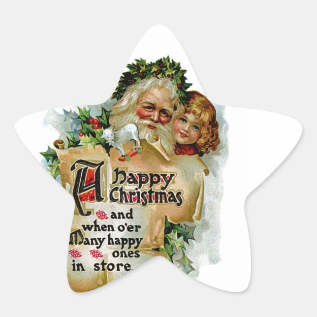 Ein glückliches Weihnachten Stern-Aufkleber (Vorderseite)