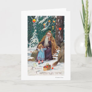 Ein glückliches Weihnachtszeit-Vater-Weihnachten Feiertagskarte