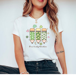 Ein Glückspilz-Lehrer Retro St. Patrick’s Day T-Shirt