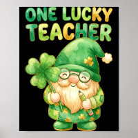 Ein Glückspilz-Lehrer St. Patricks Day Gnom lustig
