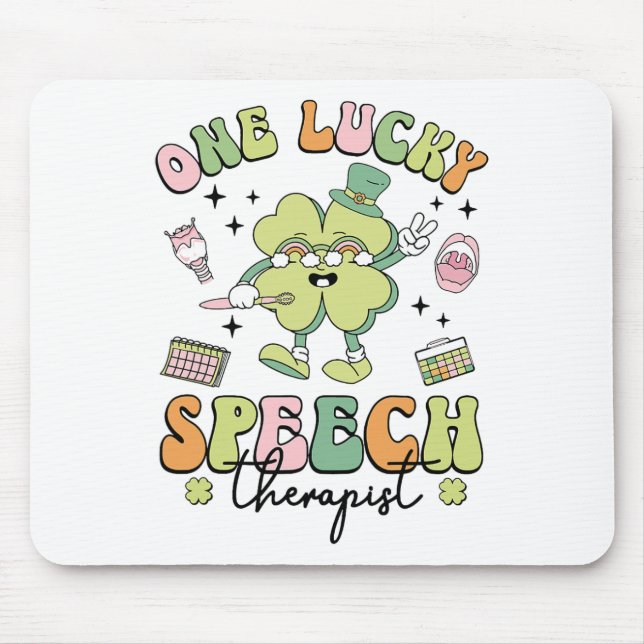Ein Glückspilz Logopäde St Patricks Day Sprachther Mousepad (Vorne)