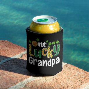 Ein Glückspilz Opa passende Familie St. Patrick's  Dosenkühler
