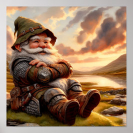 Ein Gnome-Krieger-Posing für die Kamera Poster