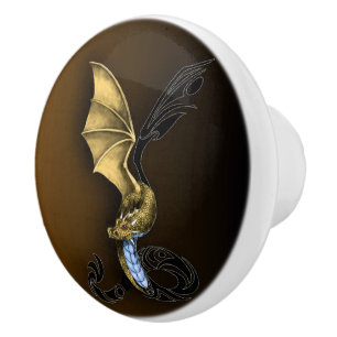 Ein Golddrache Keramikknauf