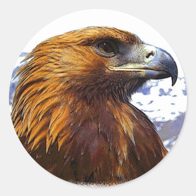 Ein goldener Adler Runder Aufkleber (Vorderseite)