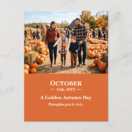 Ein goldener Herbsttag Oktober-Erinnerungsfoto-Pos Postkarte