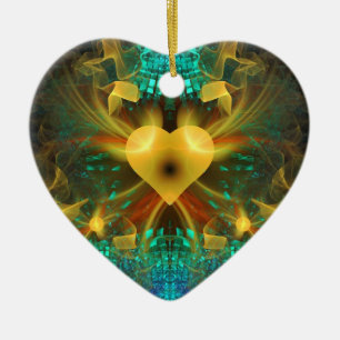 "Ein goldenes Herz kann die Welt verändern" Keramikornament
