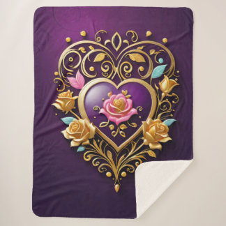 Ein goldenes Herz mit aufwändiger Filigrane Sherpadecke