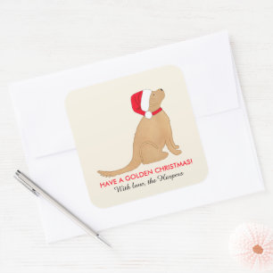 Ein goldenes Weihnachten benutzerdefinierte flache Quadratischer Aufkleber