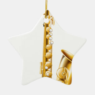 Ein GoldSaxophon Keramikornament